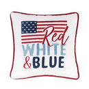 10x10 in Red White & Blue Flag Decorative Pillow - Flagladyusa
