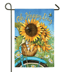 12x18 in Happy Day Sunflower Suede Garden Flag - Flagladyusa
