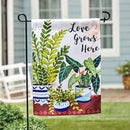 12x18 in Love Grows Here Houseplants Suede Garden Flag - Flagladyusa