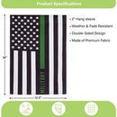 12x18 in Military Thin Green Line Suede Garden Flag - Flagladyusa