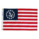 12X18 IN NYL - GLO US YACHT ENSIG - Flagladyusa