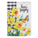12x18 in Spring Daffodils Inspirational Checked Garden Flag - Flagladyusa
