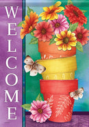 12x18 in Stacked Pots Garden Flag - Flagladyusa