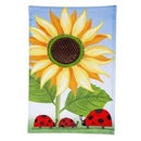 12x18 in Sunflower & Ladybug Burlap Garden Flag - Flagladyusa