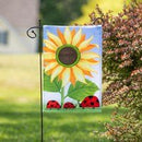 12x18 in Sunflower & Ladybug Burlap Garden Flag - Flagladyusa