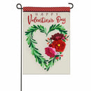 12x18 in Valentine's Floral Heart Wreath Applique Garden Flag - Flagladyusa