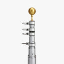 15 ft Clear Anodized Telescoping Flagpole - Flagladyusa