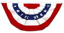18x36 in Polycotton Pre - pleated Fan Bunting w/ Stars - Flagladyusa
