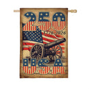 250th Anniversary Cannons Burlap House Flag - Flagladyusa