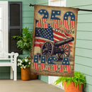250th Anniversary Cannons Burlap House Flag - Flagladyusa