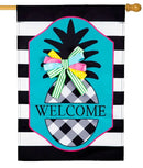28x40 in Black and White Pineapple Banner - Flagladyusa