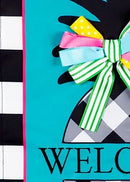 28x40 in Black and White Pineapple Banner - Flagladyusa