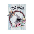 28x40 in Buffalo Check Bunny Wreath Burlap Banner - Flagladyusa