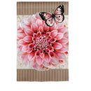 28x40 in Dahlia and Butterfly Burlap House Flag - Flagladyusa