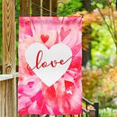 28x40 in Petal Heart Valentines Day Suede Banner - Flagladyusa