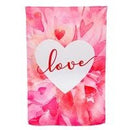 28x40 in Petal Heart Valentines Day Suede Banner - Flagladyusa