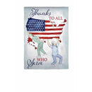 28x40 in Thanks To All Who Serve Suede Banner - Flagladyusa