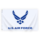 3X5 Ft Nyl - Glo Air Force Logo Flag. White With Blue Wings - Flagladyusa