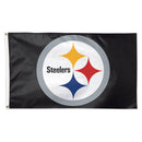 3x5 ft Pittsburgh Steelers Deluxe Flag in Black - Flagladyusa