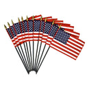 4 in. X 6 in. Verona Brand U.S. Flag with 3/16 in. X 10 in. Back Staff with Gold Spear Tip - Flagladyusa