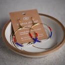 4th of July Seed Bead Earrings Hoop Earrings Gold Earrings - Flagladyusa