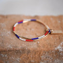 4th of July Seed Bead Triple Wrap Stretch Bracelets - Flagladyusa