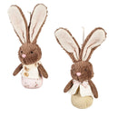 9" Fabric Bunny Hanging Décor in 12 piece Tray, 2 Asst - Flagladyusa
