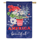 America the Beautiful Suede House Flag - Flagladyusa
