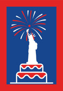 American Birthday Cake Banner Flag 28 x 40 inch Patriotic - Flagladyusa