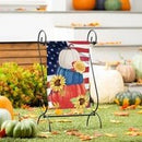 American Pumpkin Stack Suede Garden Flag - Flagladyusa