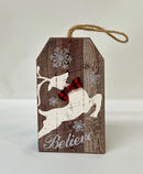 Believe Wooden Ornament - Flagladyusa