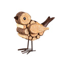 Bird with Wood Texture Resin Table Decor with Metal Legs - Flagladyusa