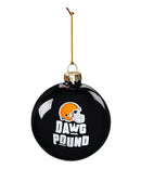 Blown Glass Ornament, Cleveland Browns Dawg Pound - Flagladyusa