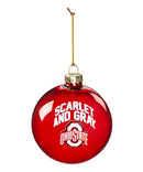 Blown Glass Ornament, Ohio State University "Scarlet and Gray" - Flagladyusa