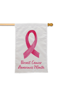 Breast Cancer Awareness Month Double Sided Banner - Pink Ribbon - Flagladyusa