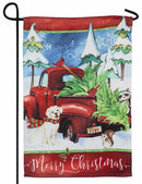 Bringing Home the Tree Garden Suede Flag - Flagladyusa