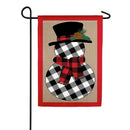 Buffalo Check Snowman Burlap Garden Flag - Flagladyusa