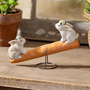 Bunnies on Carrot Seesaw - Flagladyusa