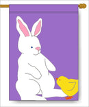 Bunny & Chick Banner Flag 28 x 40 inch Easter - Flagladyusa