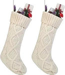 Cable Knit Cream Christmas Stocking - Flagladyusa