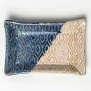 Ceramic Blue/White Trinket - Patterned Handmade in Ohio - Flagladyusa