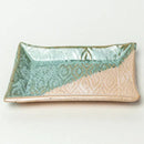 Ceramic Green/White Trinket - Patterned Handmade in Ohio - Flagladyusa