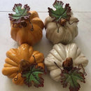 Ceramic Pumpkin with Leaf Table Décor - Flagladyusa