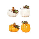 Ceramic Pumpkin with Leaf Table Décor - Flagladyusa