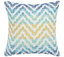 Chevron Pattern Pillow Blue Teal and Yellow - Flagladyusa