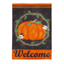 Chickadee and Pumpkin Burlap Garden Flag - Flagladyusa