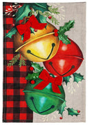 Christmas Bell Trio Burlap Garden Flag - Flagladyusa