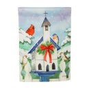 Christmas Bird House Suede Garden Flag - Flagladyusa