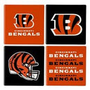 Cincinnati Bengals Ceramic Coaster Set w/ Wood Caddy - Flagladyusa