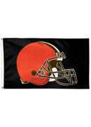 Cleveland Browns 3x5 Helmet Flag on Black - Flagladyusa